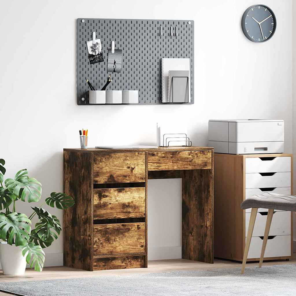 Scrivania Rovere fumé 90 x 37.5 x 75 cm Legno multistrato | homemem39