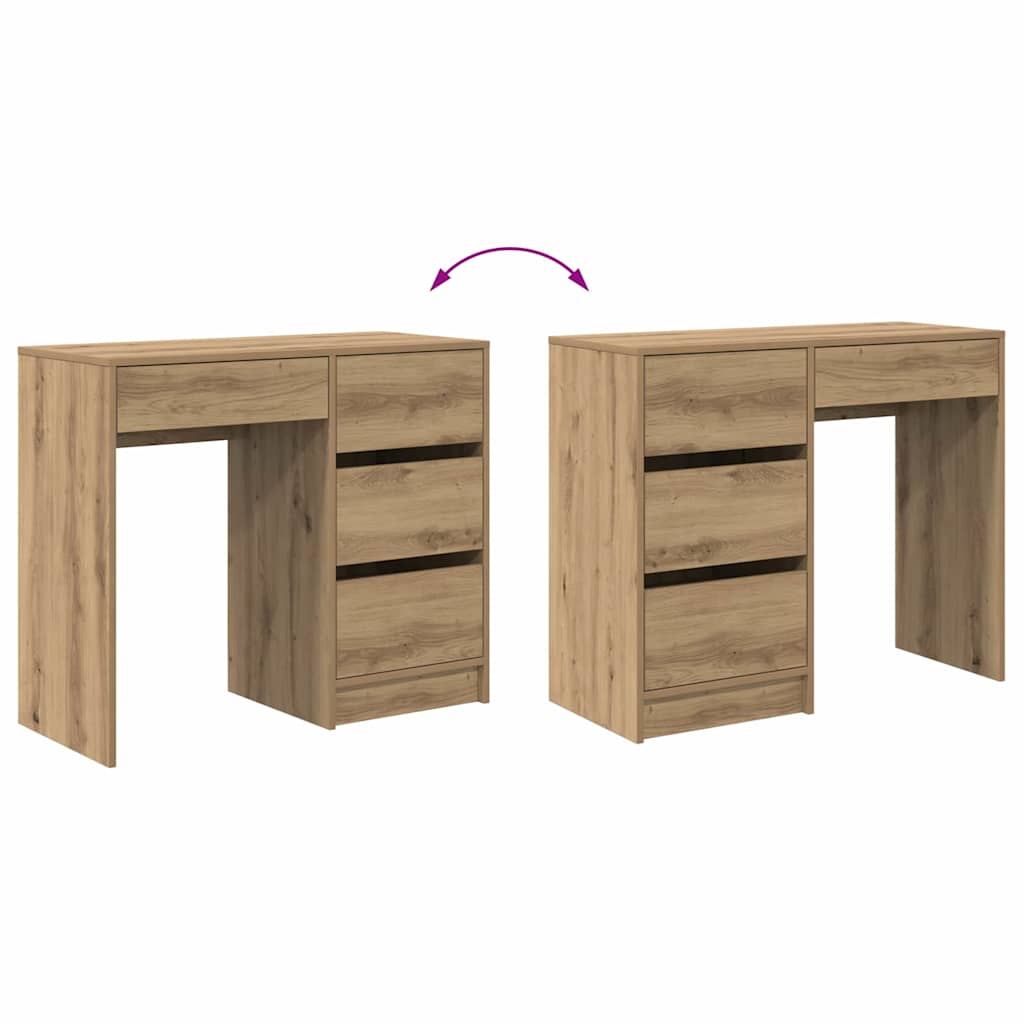 Scrivania con cassetto Rovere artigianale 90 x 37.5 x 75 cm