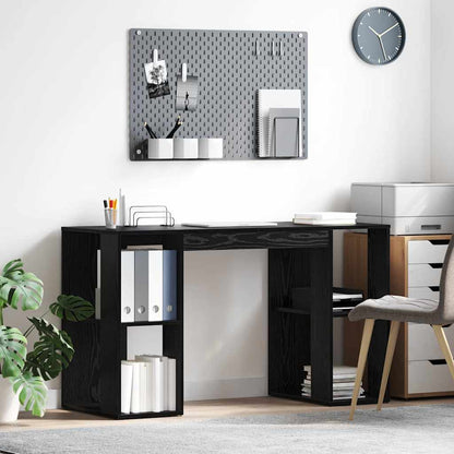 Scrivania Rovere Nero 130 x 50.5 x 75 cm Legno multistrato