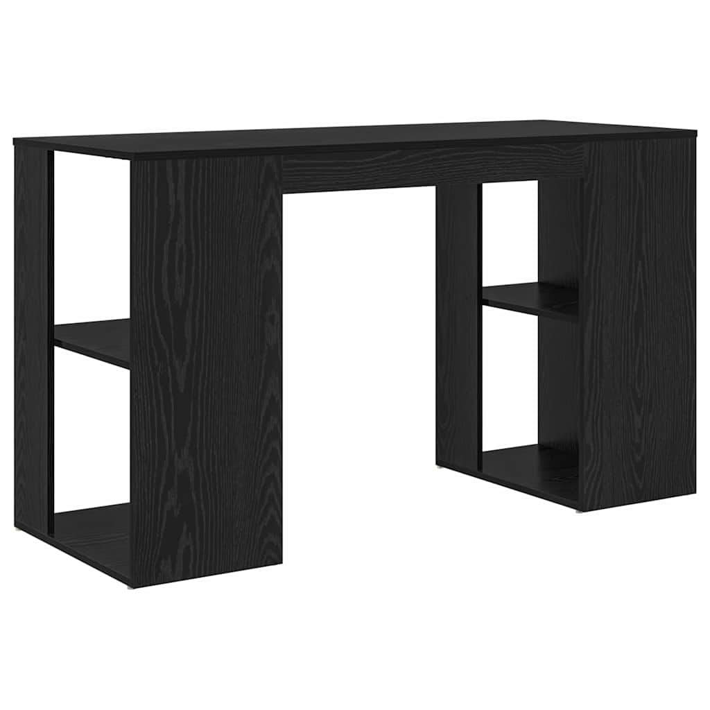Scrivania Rovere Nero 130 x 50.5 x 75 cm Legno multistrato | homemem39