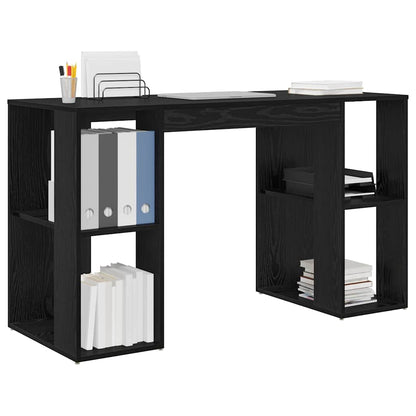 Scrivania Rovere Nero 130 x 50.5 x 75 cm Legno multistrato | homemem39