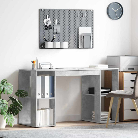 Scrivania Grigio cemento 130 x 50.5 x 75 cm Legno multistrato | homemem39