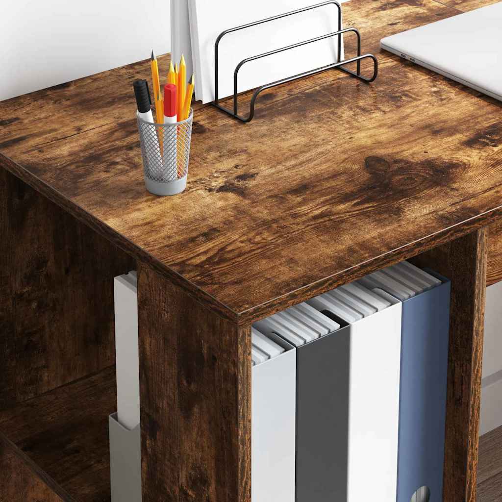 Scrivania Rovere fumé 130 x 50.5 x 75 cm Legno multistrato | homemem39