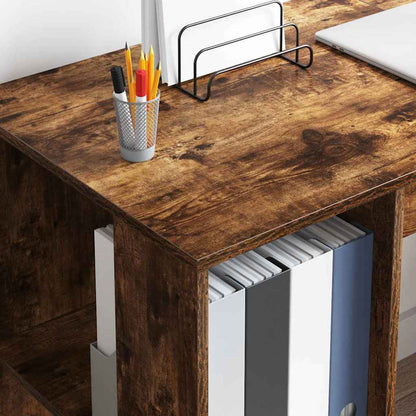 Scrivania Rovere fumé 130 x 50.5 x 75 cm Legno multistrato | homemem39