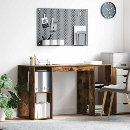 Scrivania Rovere fumé 130 x 50.5 x 75 cm Legno multistrato | homemem39