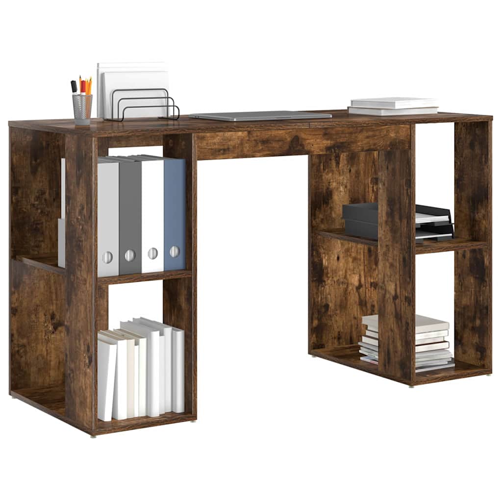 Scrivania Rovere fumé 130 x 50.5 x 75 cm Legno multistrato | homemem39