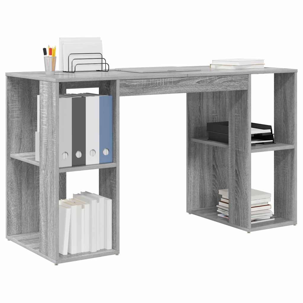 Scrivania Grigio Sonoma 130 x 50.5 x 75 cm Legno multistrato
