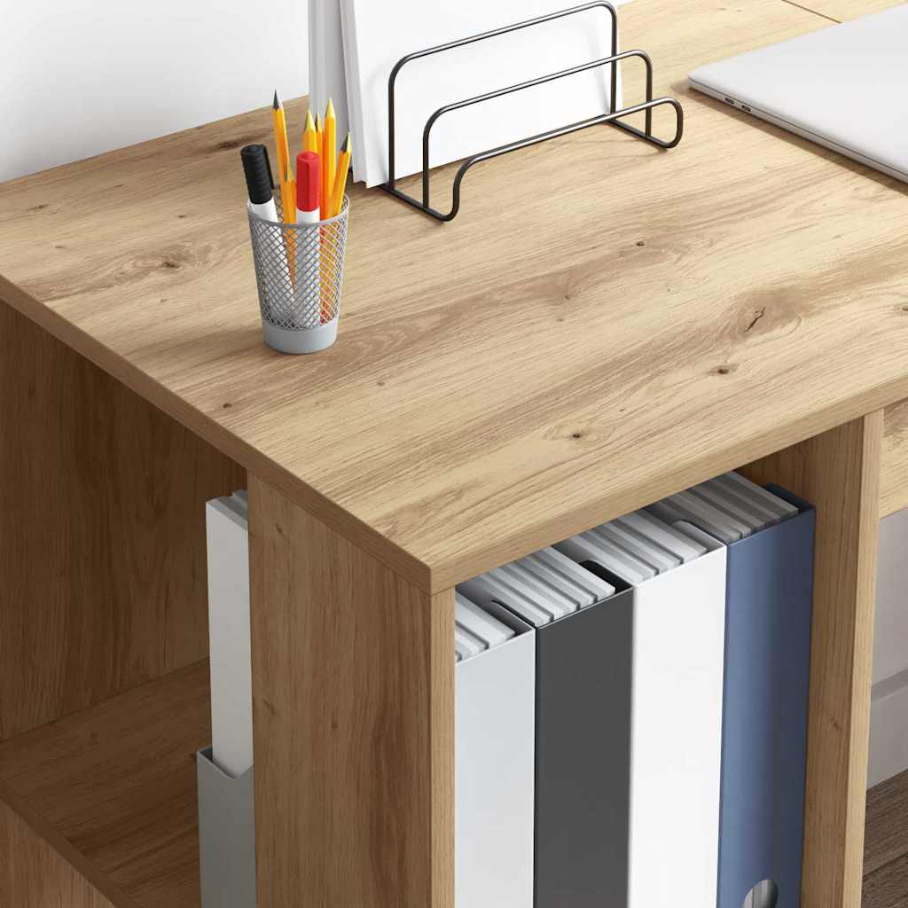 Scrivania con lo scaffale Rovere artigianale 130 x 50.5 x 75 cm - homemem39