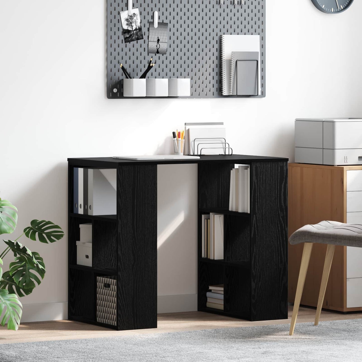 Scrivania Rovere Nero 90 x 50 x 75 cm Legno multistrato