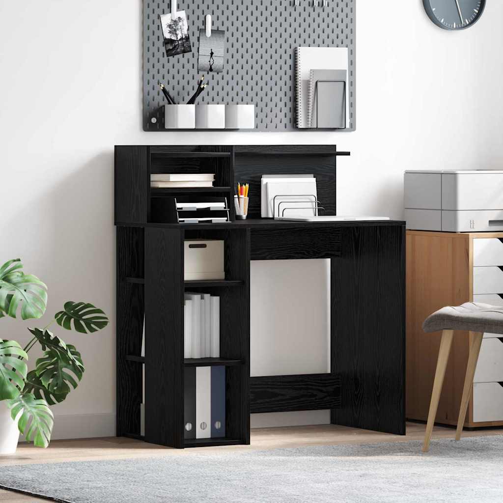 Scrivania Rovere Nero 90 x 48 x 101,5 cm Legno multistrato | homemem39