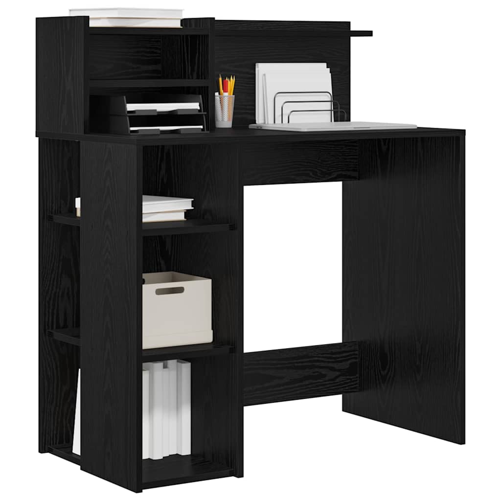 Scrivania Rovere Nero 90 x 48 x 101,5 cm Legno multistrato | homemem39