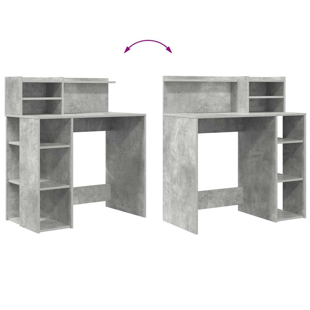 Scrivania Grigio cemento 90 x 48 x 101,5 cm Legno multistrato | homemem39