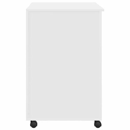 Scrivania con Ruote Bianco 91 x 50 x 77 cm Legno multistrato