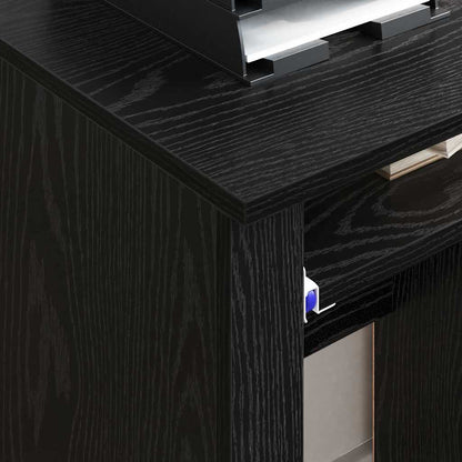 Scrivania con Ruote con cassetto Rovere Nero 91 x 50 x 77 cm | homemem39