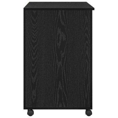 Scrivania con Ruote con cassetto Rovere Nero 91 x 50 x 77 cm | homemem39