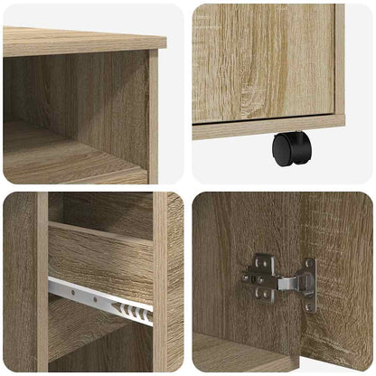 Scrivania con Ruote con cassetto Rovere Sonoma 91 x 50 x 77 cm