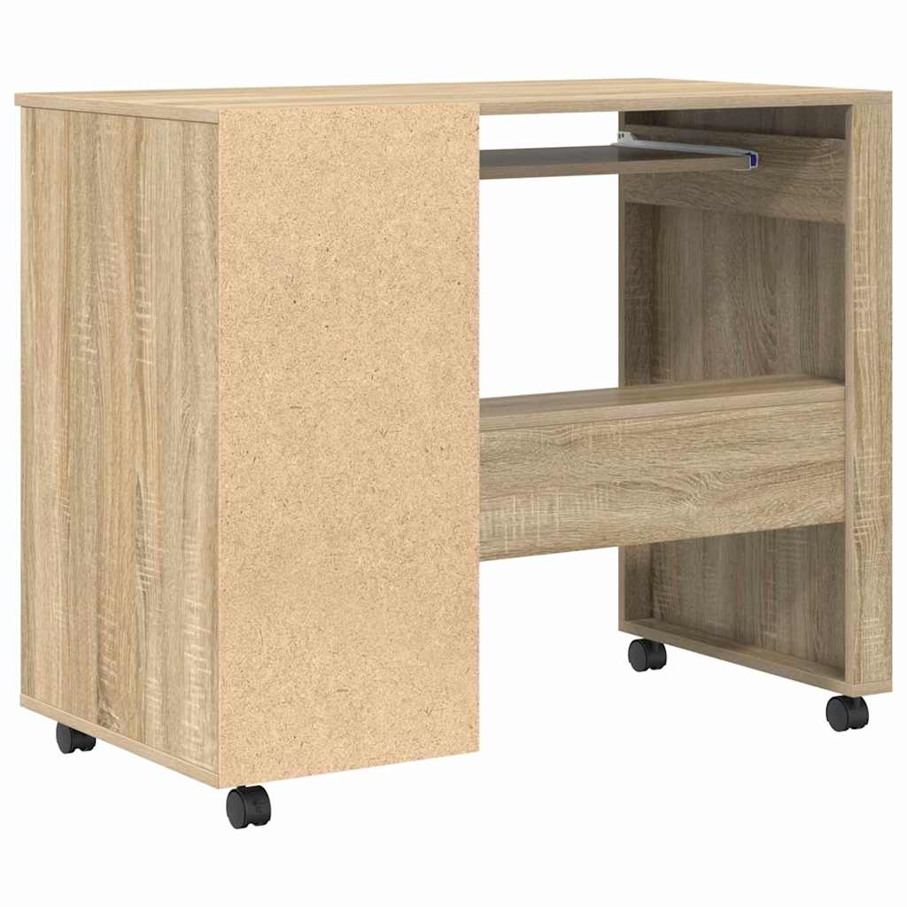 Scrivania con Ruote con cassetto Rovere Sonoma 91 x 50 x 77 cm | homemem39