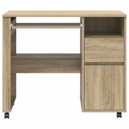 Scrivania con Ruote con cassetto Rovere Sonoma 91 x 50 x 77 cm | homemem39