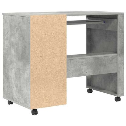 Scrivania con Ruote con cassetto Grigio cemento 91 x 50 x 77 cm | homemem39