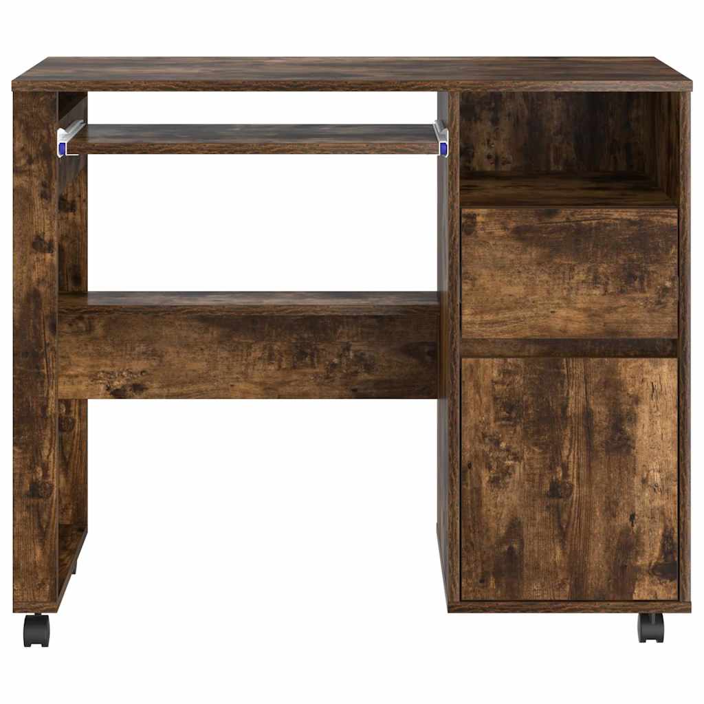 Scrivania con Ruote con cassetto Rovere fumé 91 x 50 x 77 cm | homemem39