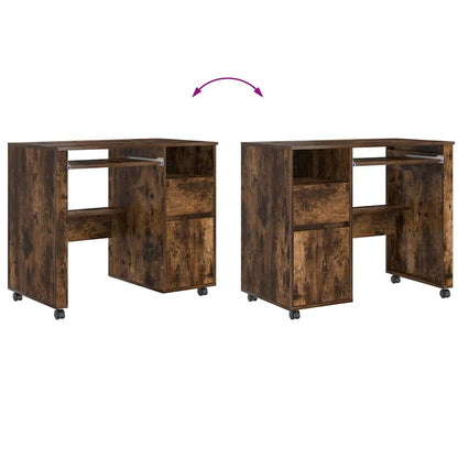 Scrivania con Ruote con cassetto Rovere fumé 91 x 50 x 77 cm | homemem39