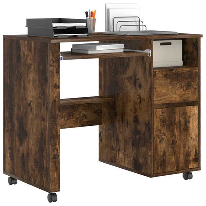 Scrivania con Ruote con cassetto Rovere fumé 91 x 50 x 77 cm | homemem39