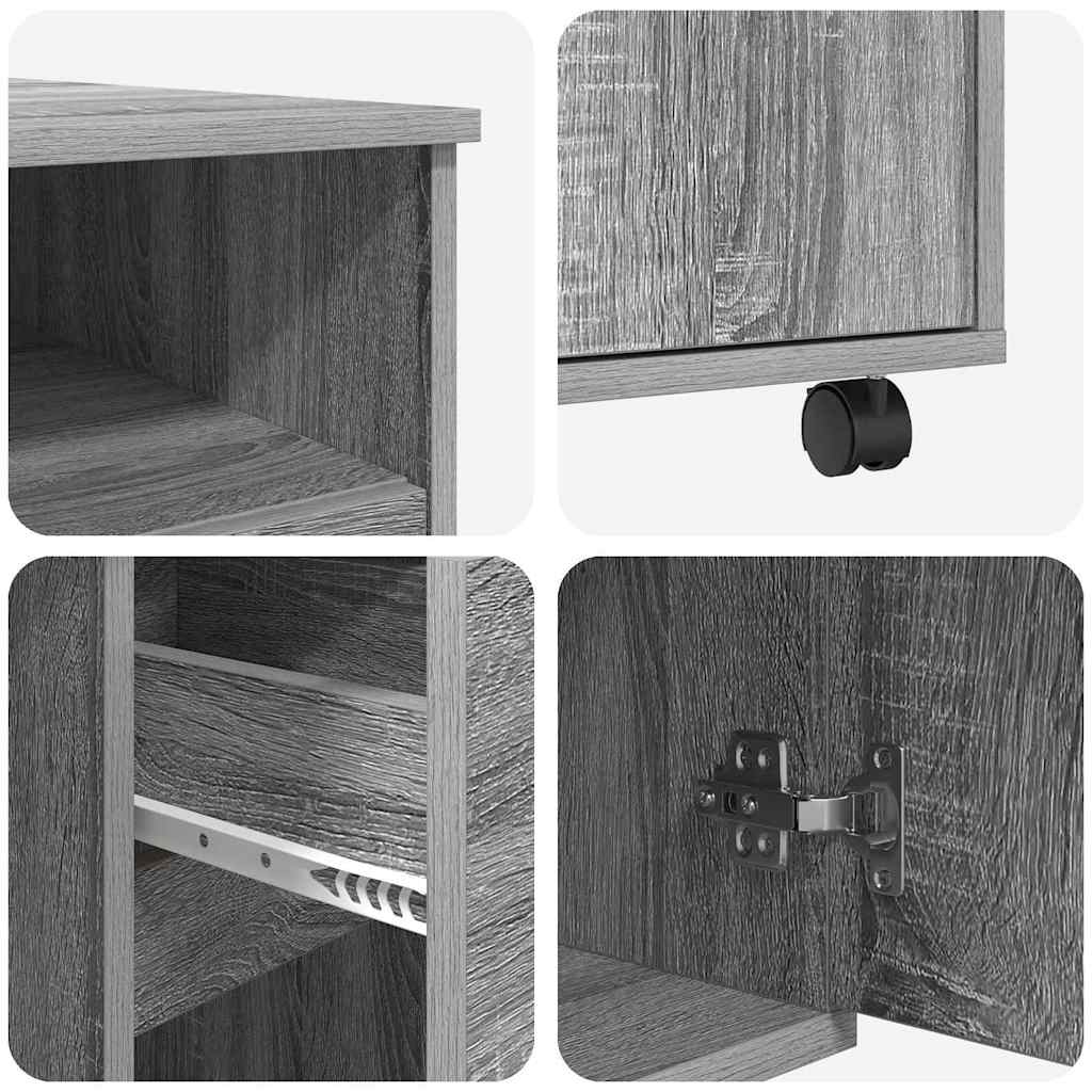 Scrivania con Ruote con cassetto Grigio Sonoma 91 x 50 x 77 cm | homemem39
