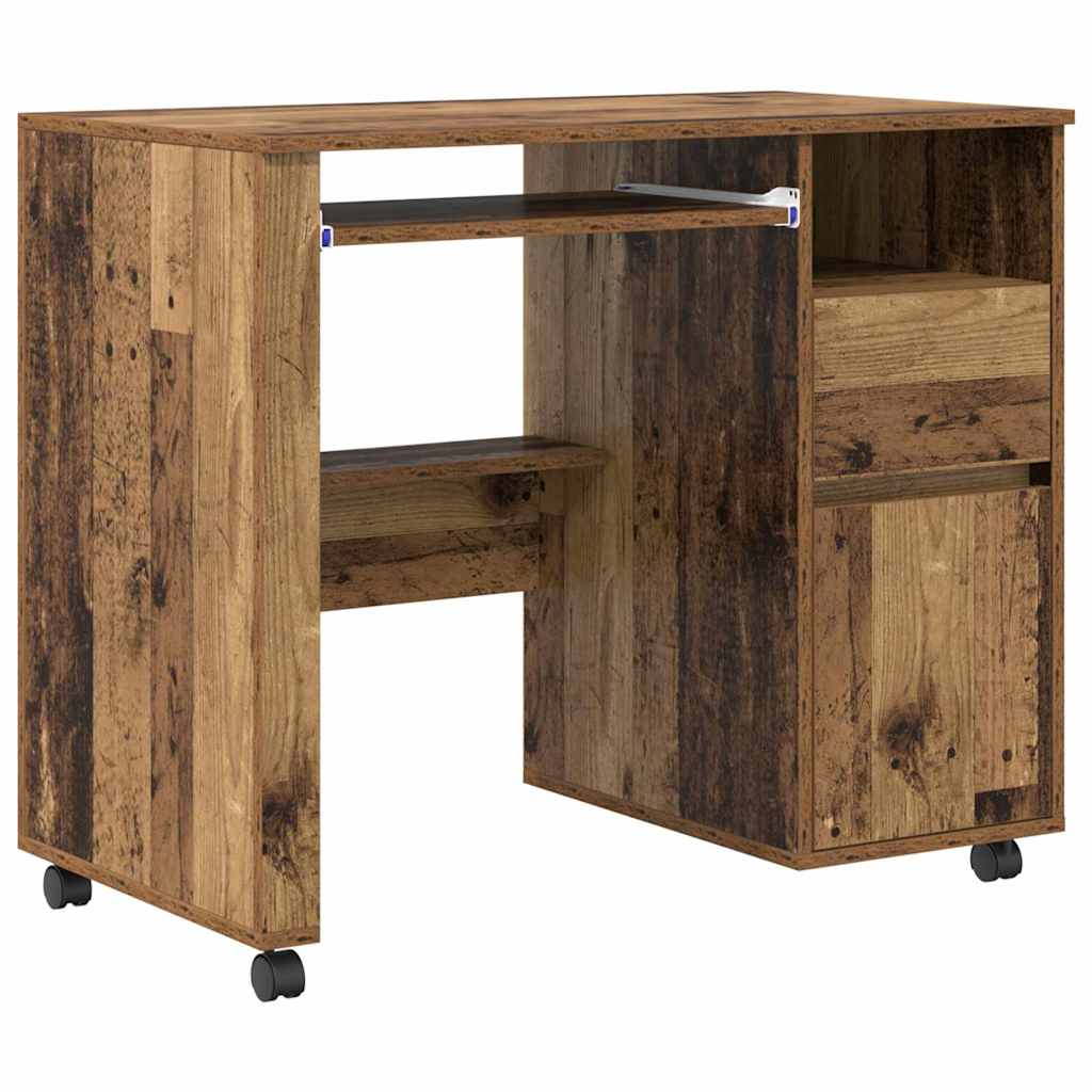 Scrivania con Ruote con cassetto Legno vecchio 91 x 50 x 77 cm | homemem39