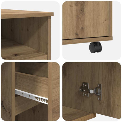 Scrivania con Ruote Rovere artigianale 91 x 50 x 77 cm | homemem39