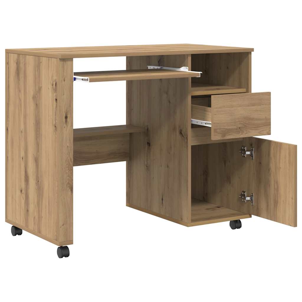 Scrivania con Ruote Rovere artigianale 91 x 50 x 77 cm