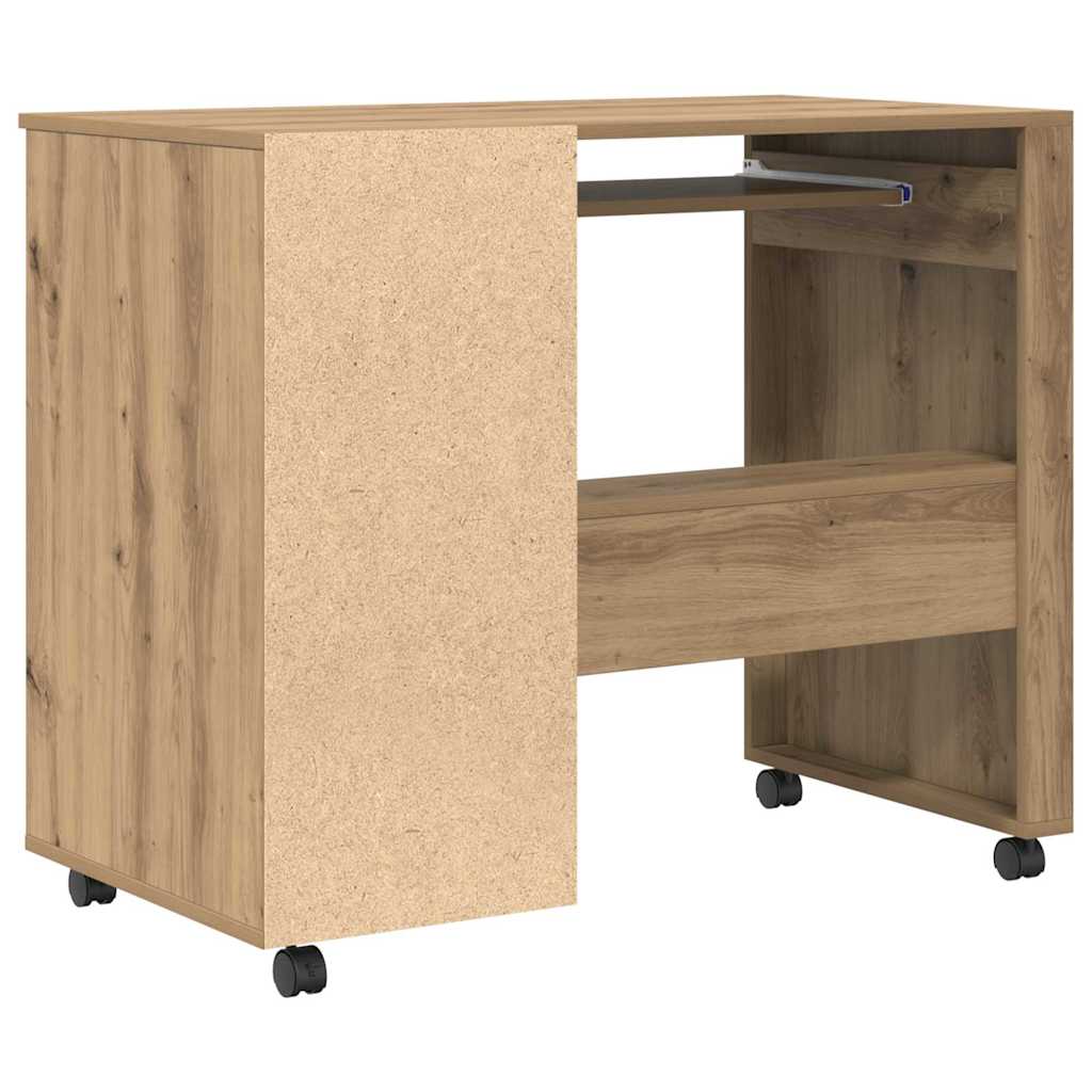 Scrivania con Ruote Rovere artigianale 91 x 50 x 77 cm | homemem39