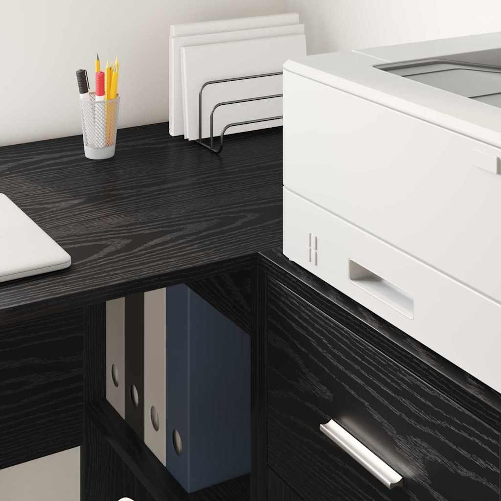 Scrivania Rovere Nero 102 x 50 x 75 cm Legno multistrato | homemem39