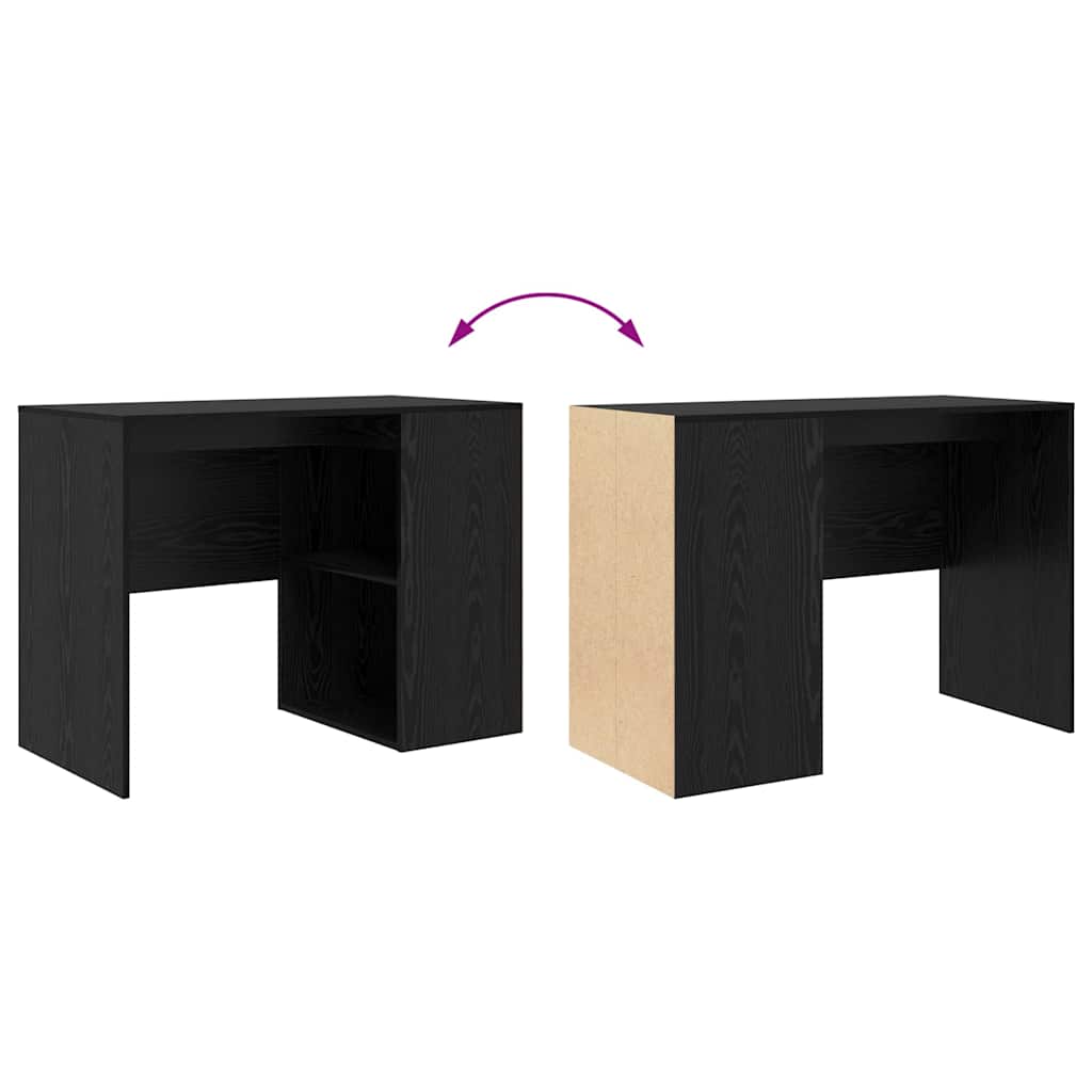 Scrivania Rovere Nero 102 x 50 x 75 cm Legno multistrato | homemem39