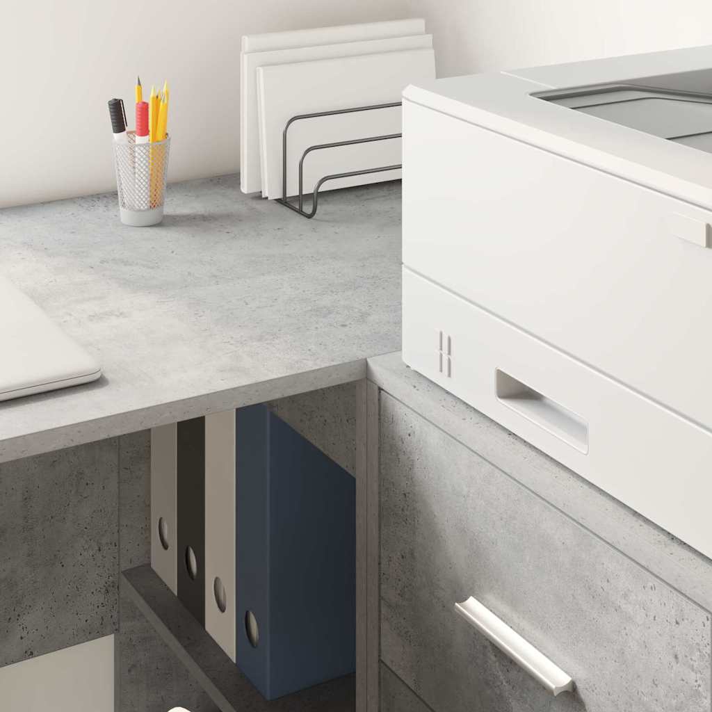 Scrivania Grigio cemento 102 x 50 x 75 cm Legno multistrato | homemem39