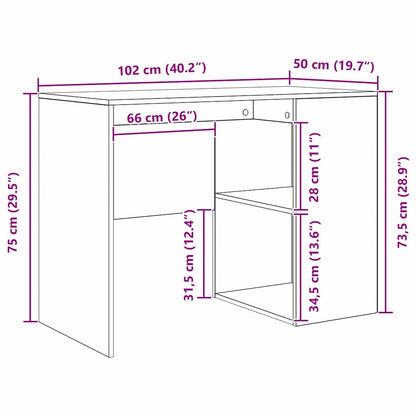 Scrivania Rovere artigianale 102 x 50 x 75 cm Legno multistrato