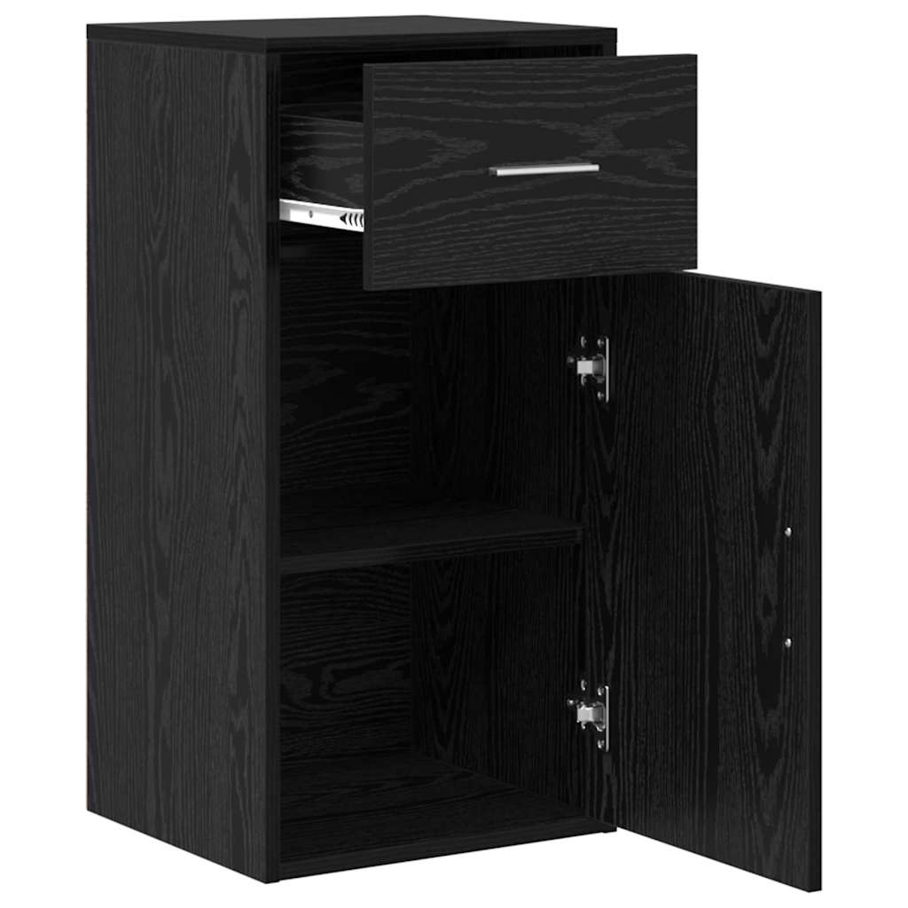 Credenza con cassetto Rovere Nero 38 x 34 x 75 cm