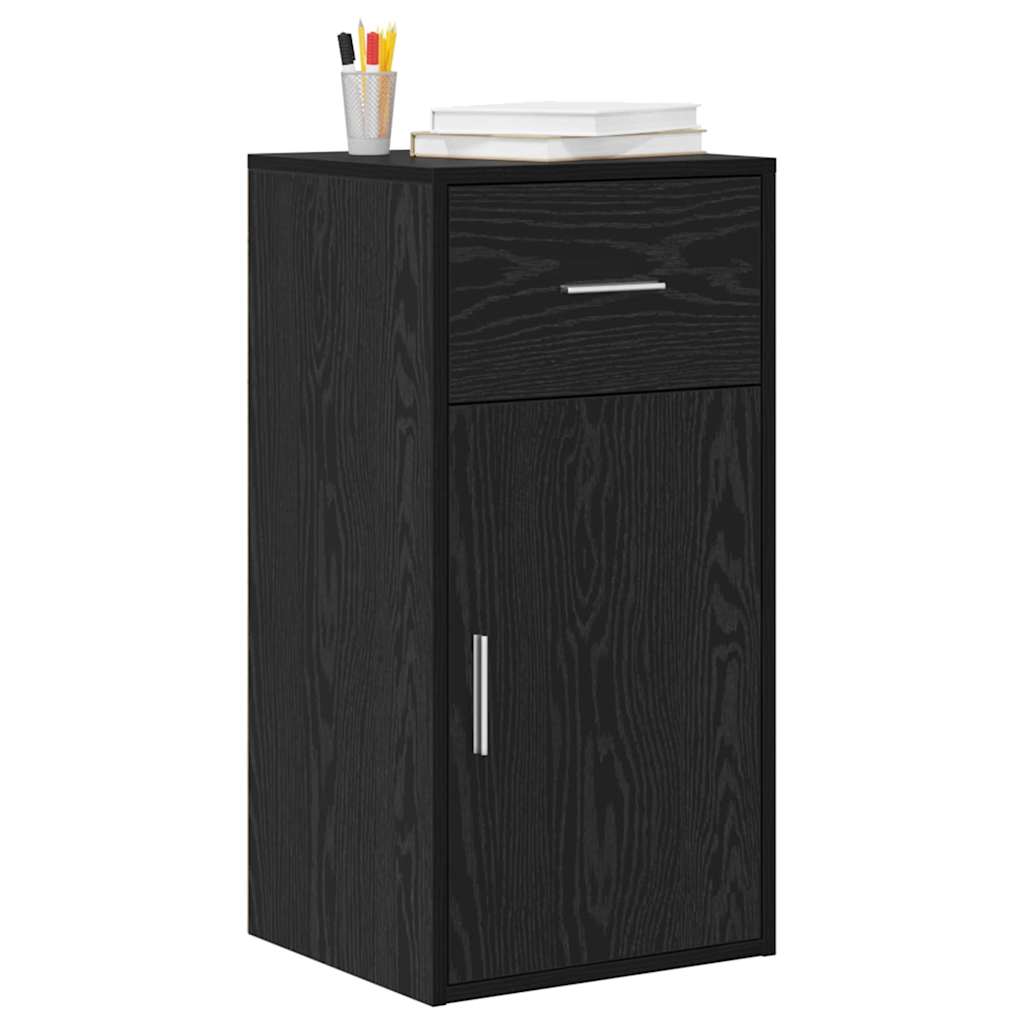 Credenza con cassetto Rovere Nero 38 x 34 x 75 cm