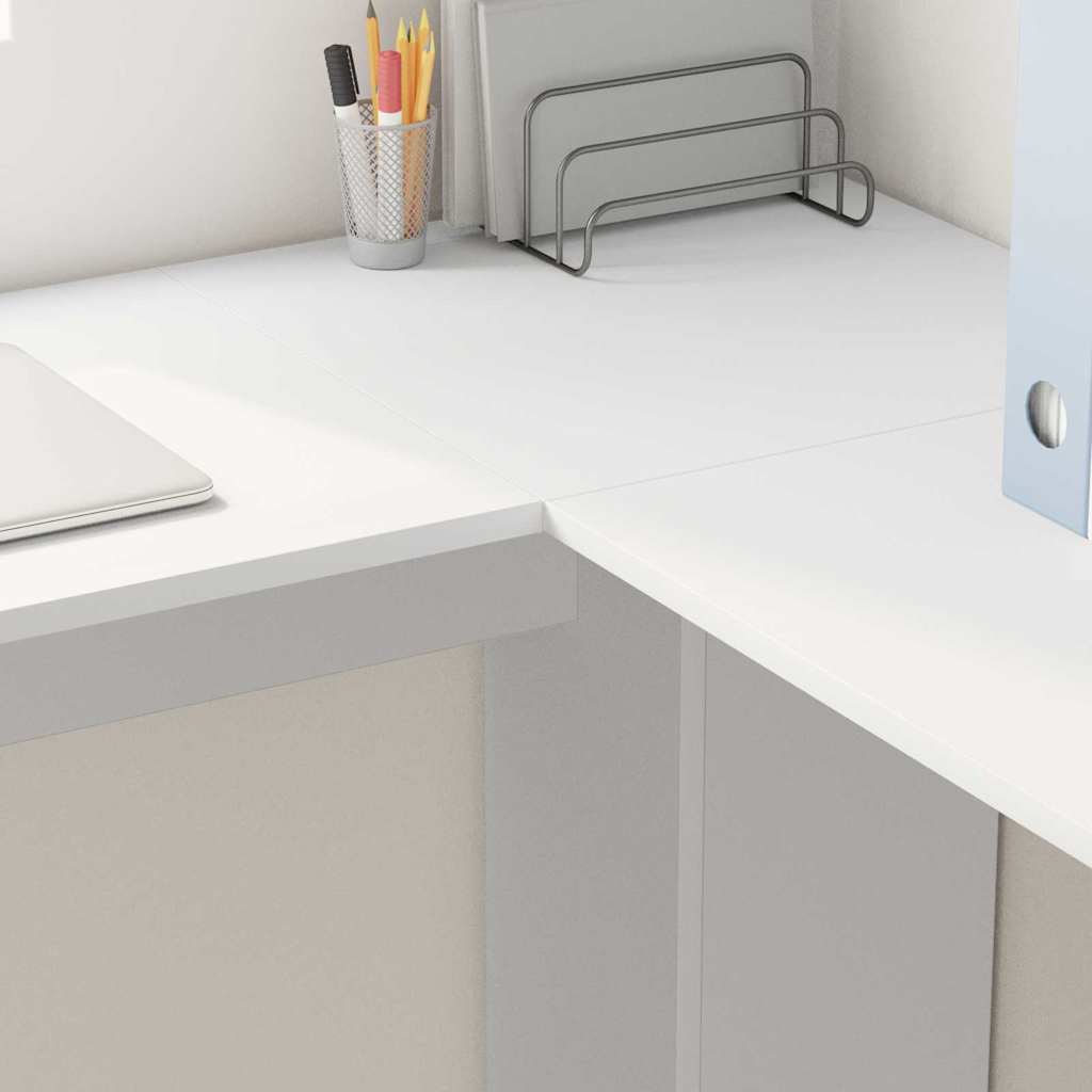 Scrivania ad angolo con lo scaffale Bianco 140 x 113,5 x 75 cm