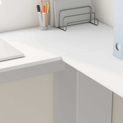 Scrivania ad angolo con lo scaffale Bianco 140 x 113,5 x 75 cm
