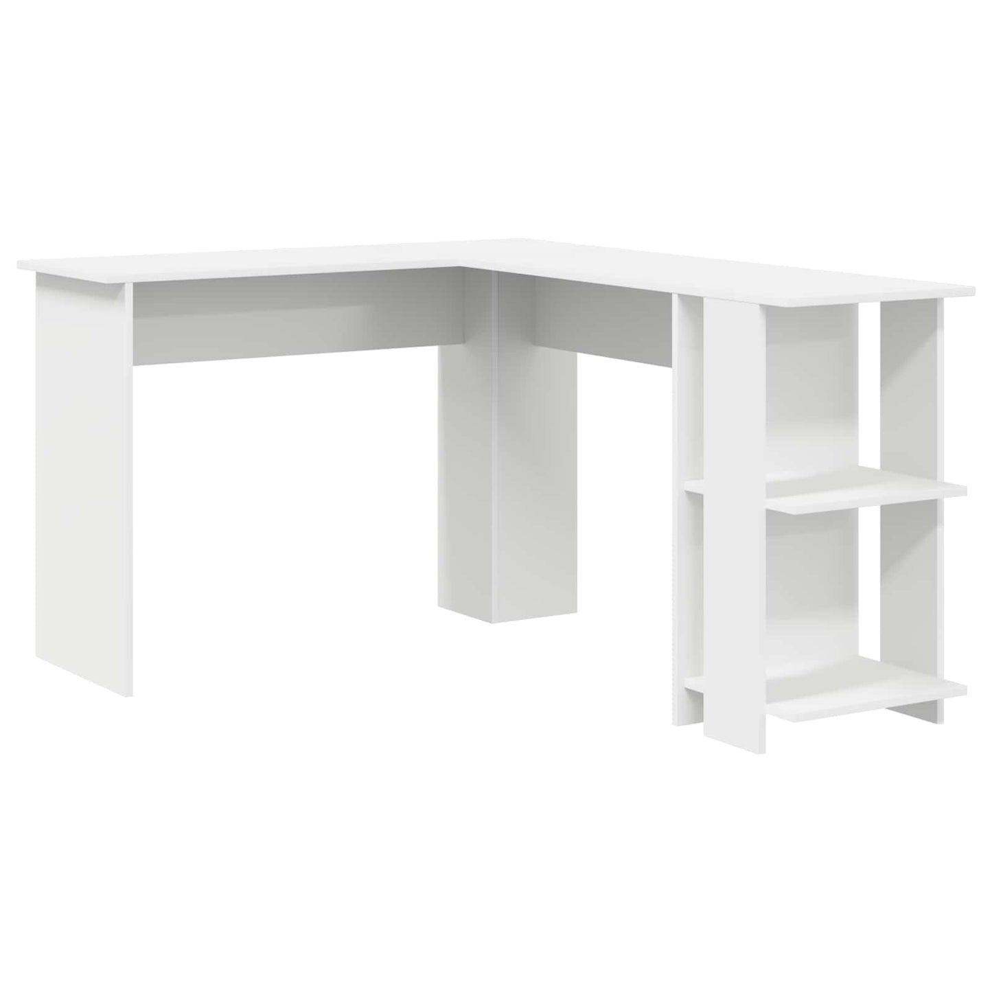 Scrivania ad angolo con lo scaffale Bianco 140 x 113,5 x 75 cm | homemem39