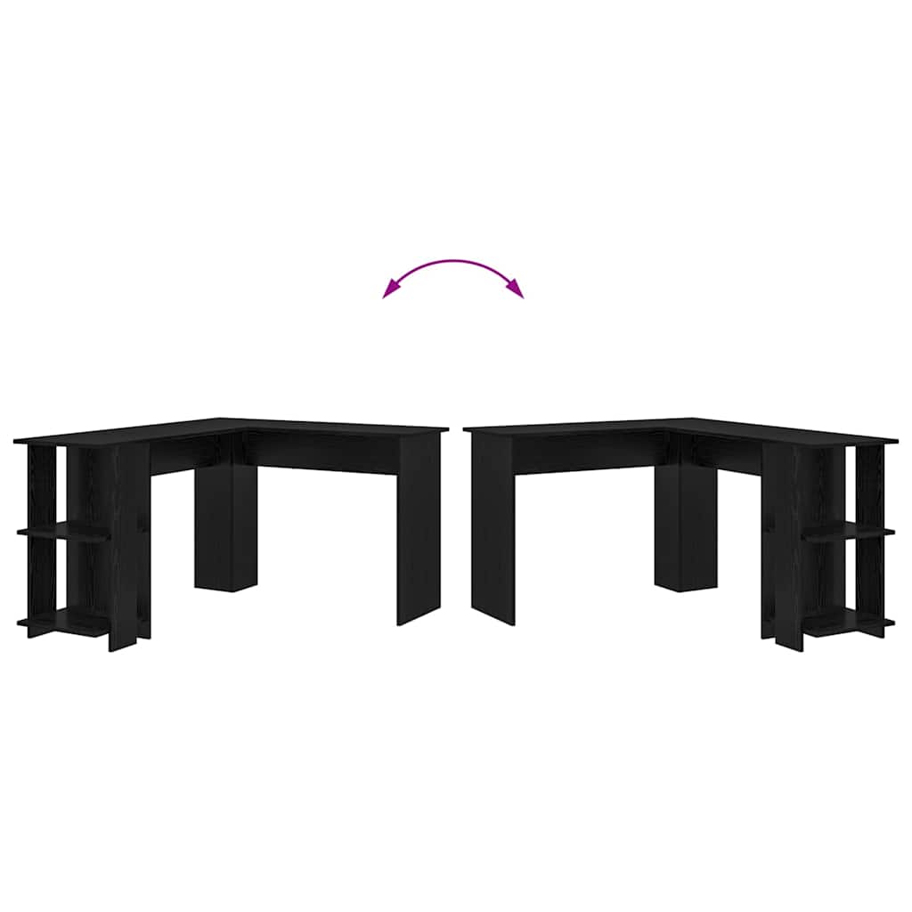 Scrivania ad angolo Rovere Nero 140 x 113,5 x 75 cm | homemem39