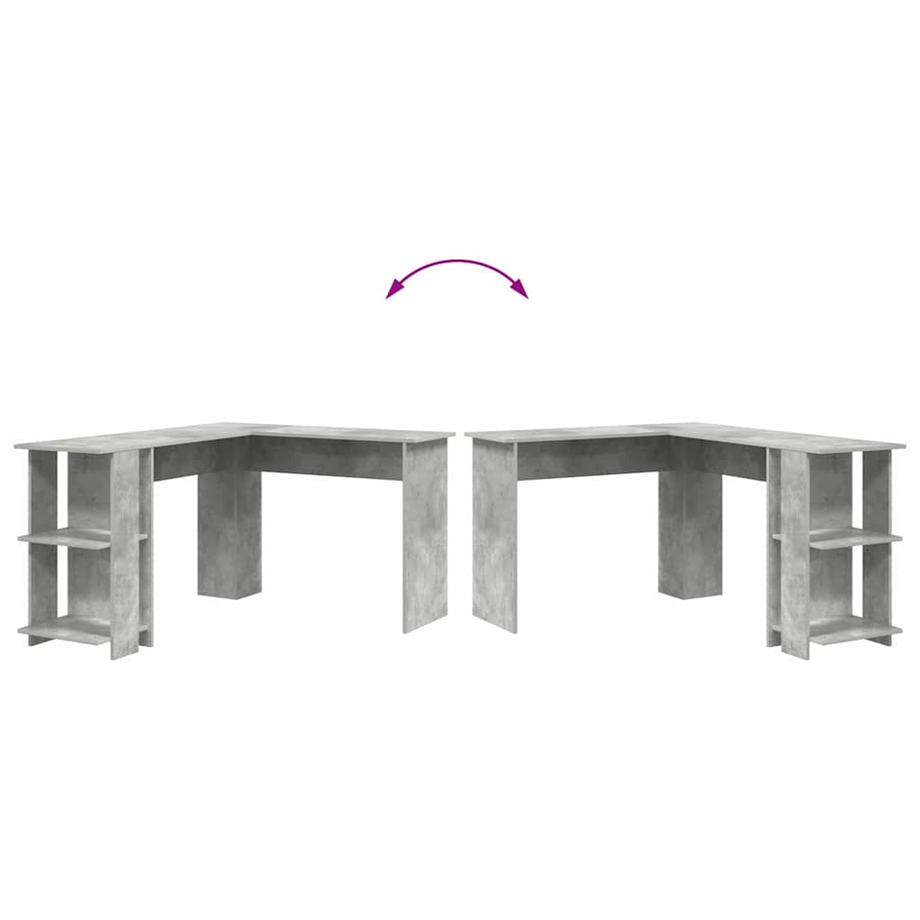 Scrivania ad angolo Grigio cemento 140 x 113,5 x 75 cm