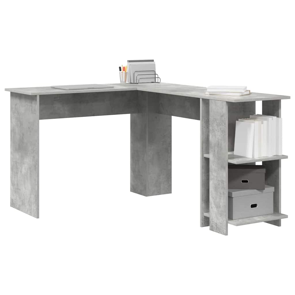 Scrivania ad angolo Grigio cemento 140 x 113,5 x 75 cm