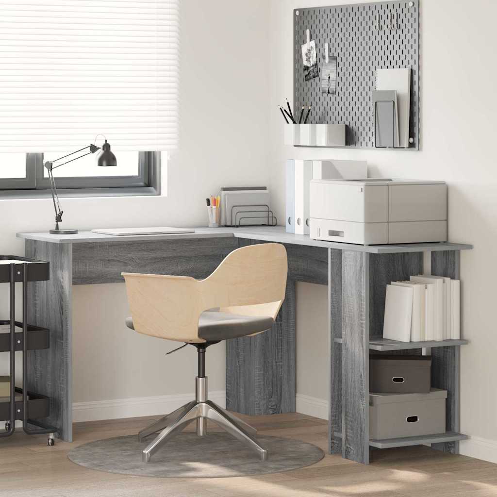Scrivania ad angolo Grigio Sonoma 140 x 113,5 x 75 cm