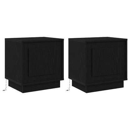 Armadio da Notte 2 pcs Nero 44 x 34,5 x 45 cm Legno multistrato