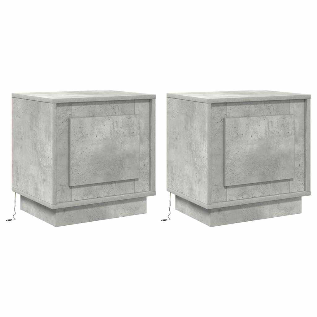 Armadio da Notte 2 pcs Grigio cemento 44 x 34,5 x 45 cm