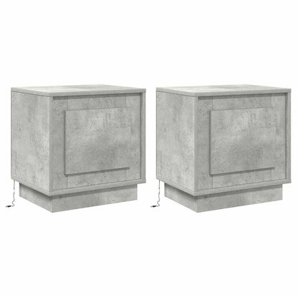 Armadio da Notte 2 pcs Grigio cemento 44 x 34,5 x 45 cm