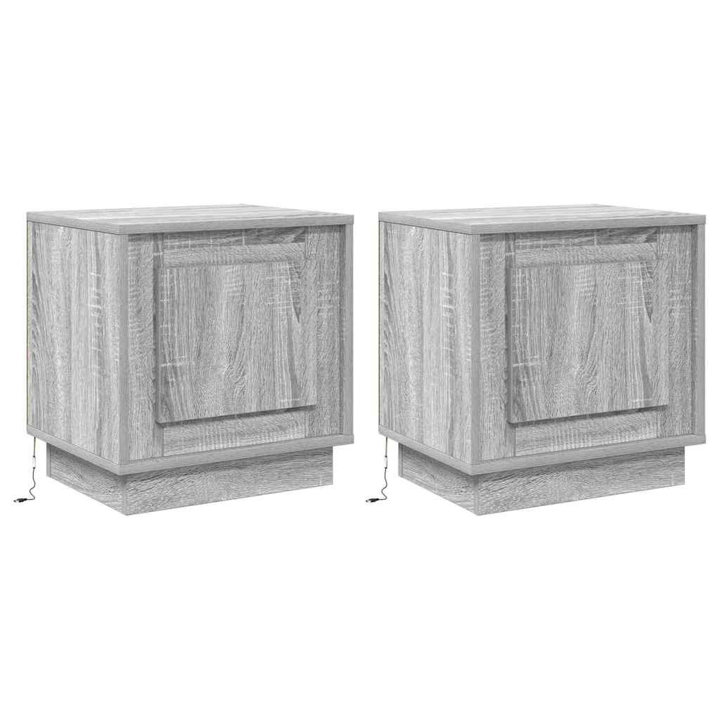 Armadio da Notte 2 pcs Grigio 44 x 34,5 x 45 cm