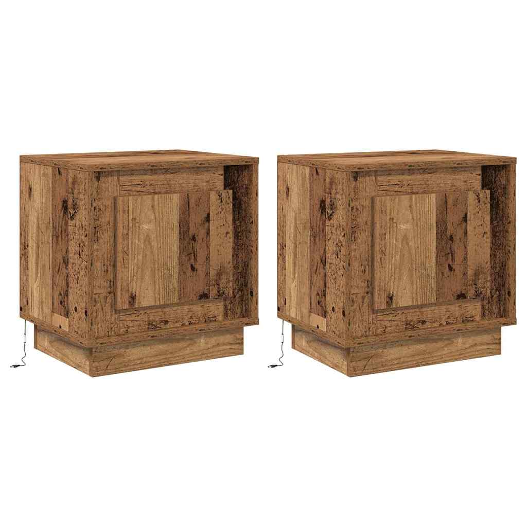 Armadio da Notte 2 pcs Legno vecchio 44 x 34,5 x 45 cm