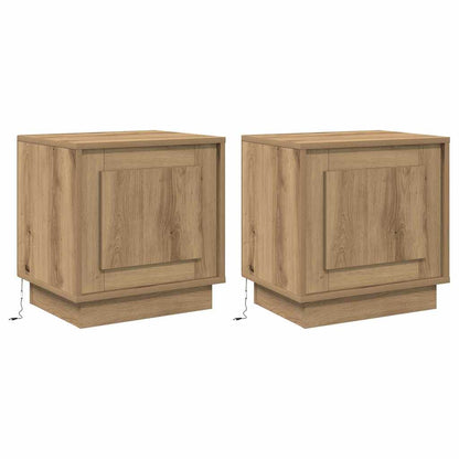 Armadio da Notte 2 pcs Rovere artigianale 44 x 34,5 x 45 cm